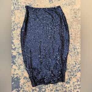 Elegant Black Sequin Skirt